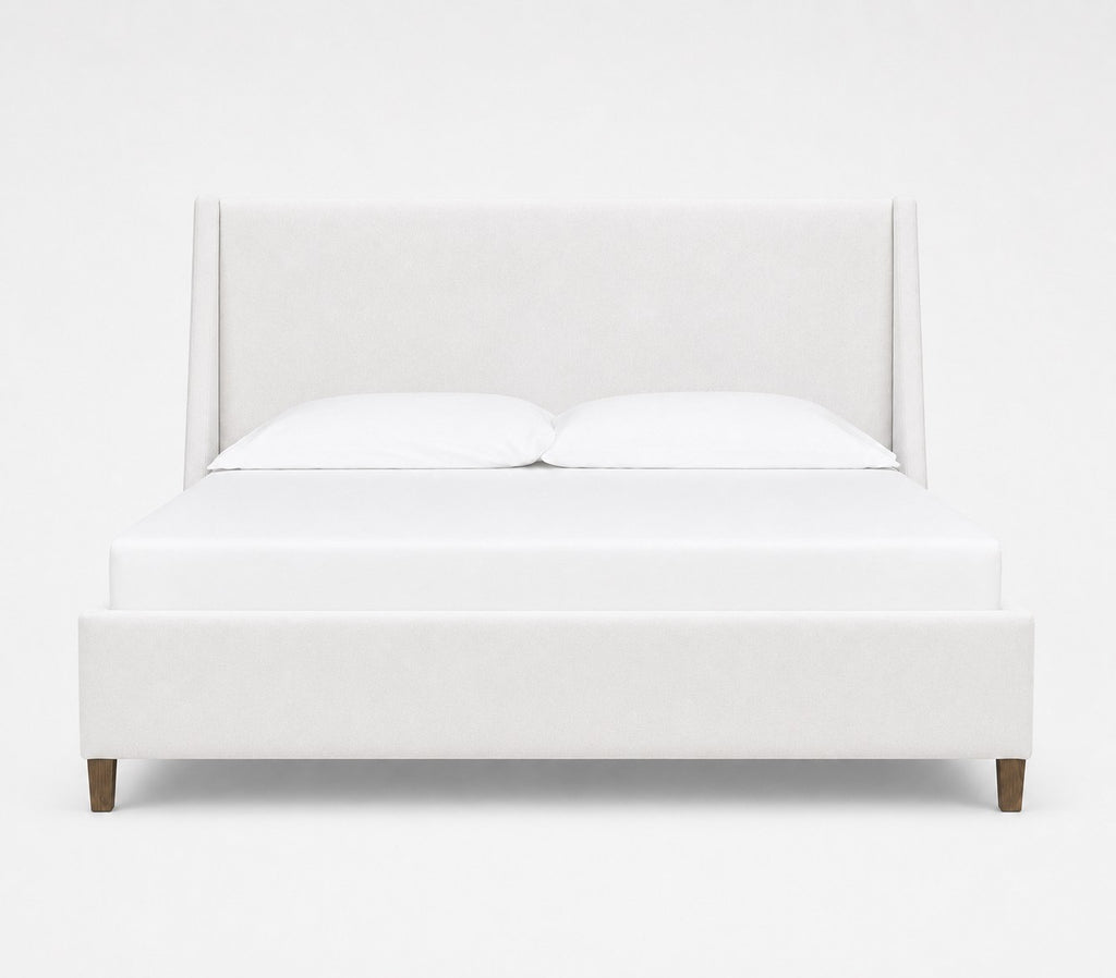 Lindon B5570-50W - Complete Queen White Upholstered Island Bed
