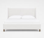 Lindon B5570-50W - Complete Queen White Upholstered Island Bed