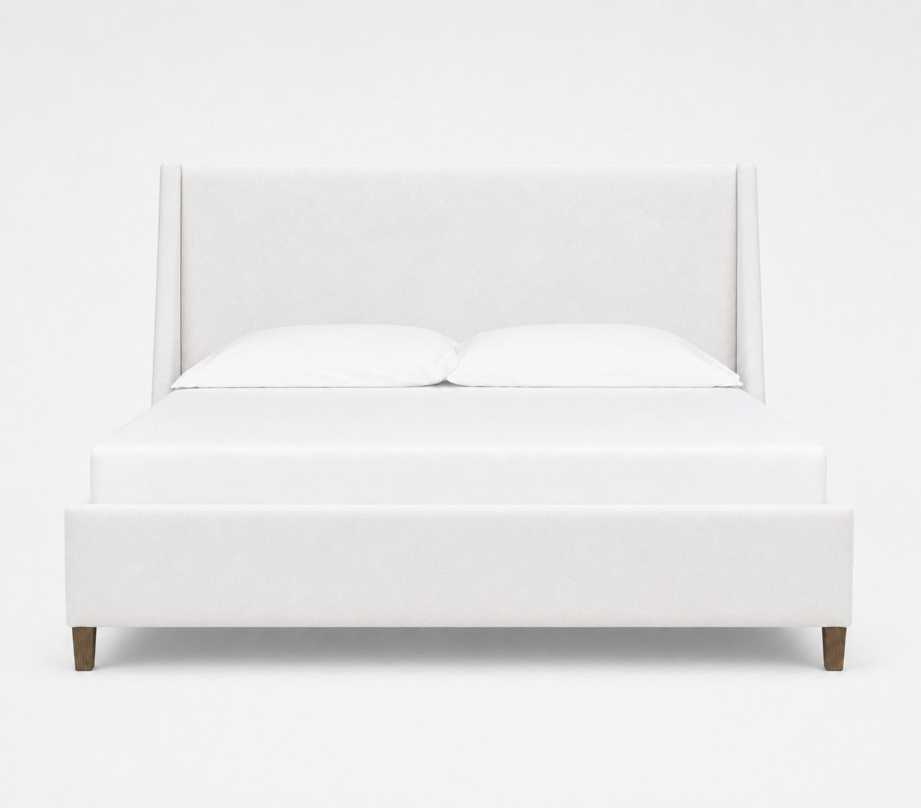 Lindon B5570-50W - Complete Queen White Upholstered Island Bed