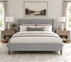 Lindon B5570-60G - Complete King Grey Upholstered Island Bed