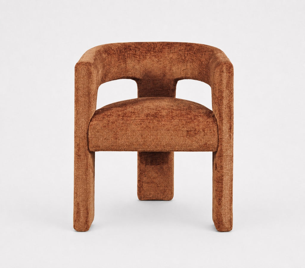 Gwen Open-Back Rust Upholstered Chair