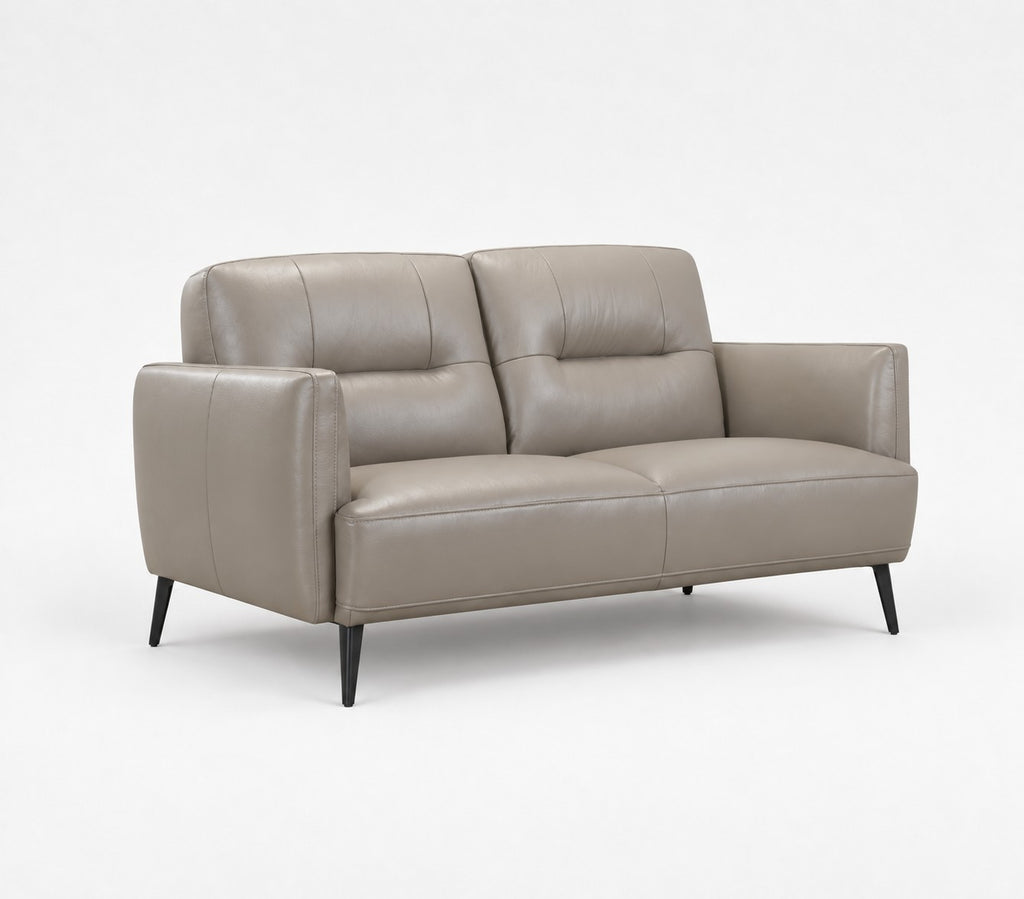 Carolina Leather Loveseat in Taupe