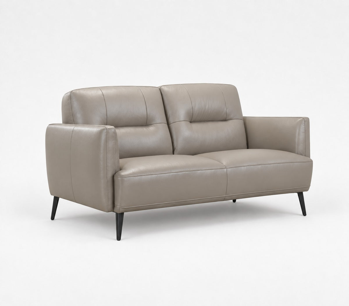 Carolina Leather Loveseat in Taupe