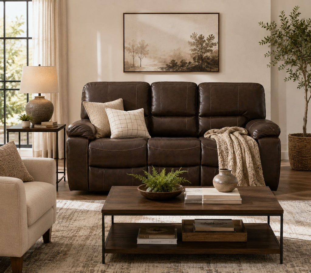 Charles Power Reclining Sofa in Coffee Bolero