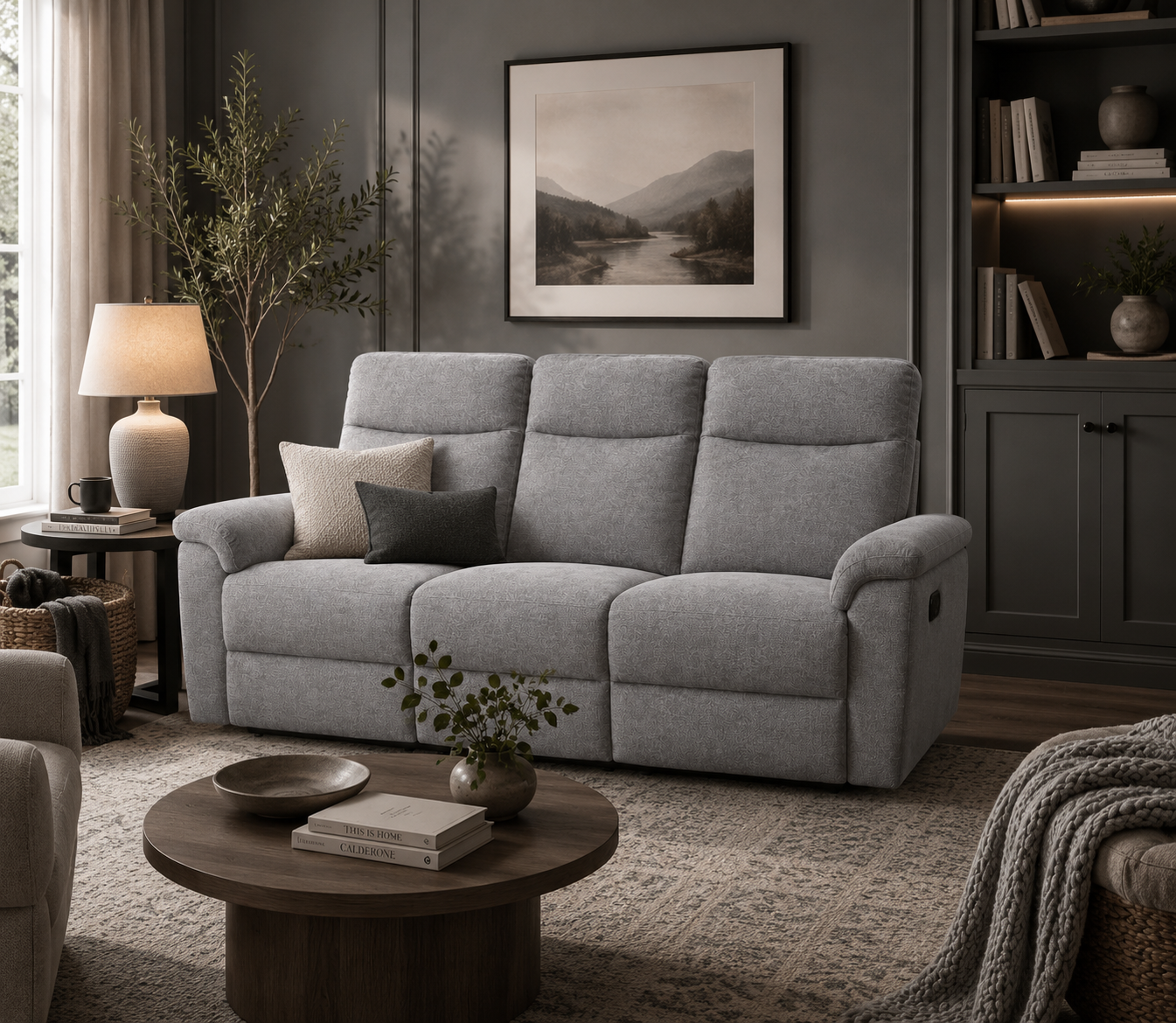Avenue Sofa in Dark Grey Fabric
