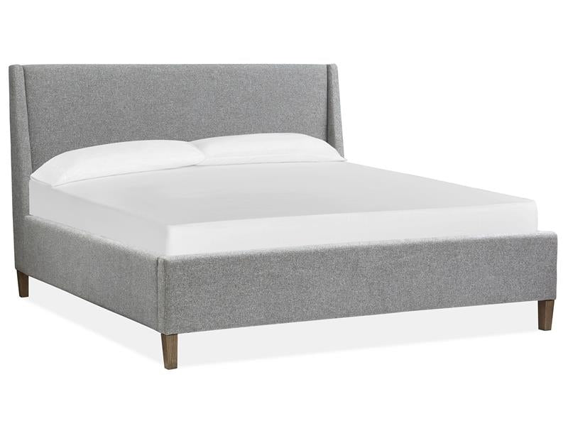 Lindon B5570-60G - Complete King Grey Upholstered Island Bed