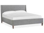 Lindon B5570-60G - Complete King Grey Upholstered Island Bed