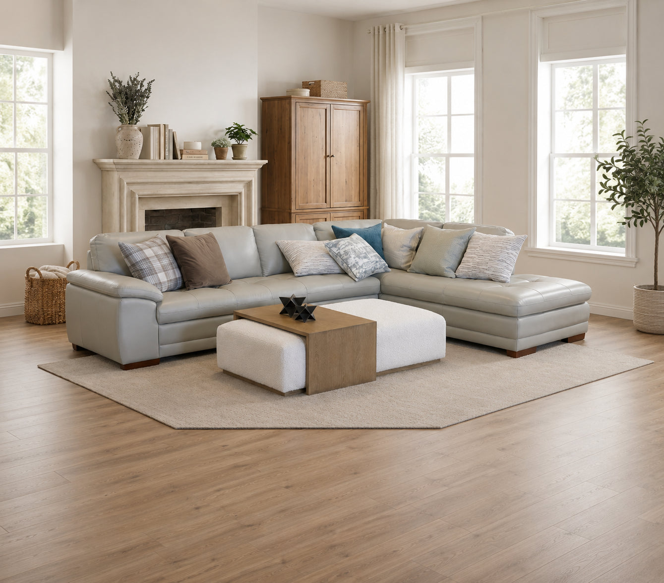 Ruby RAF Chaise Sectional in Oyster