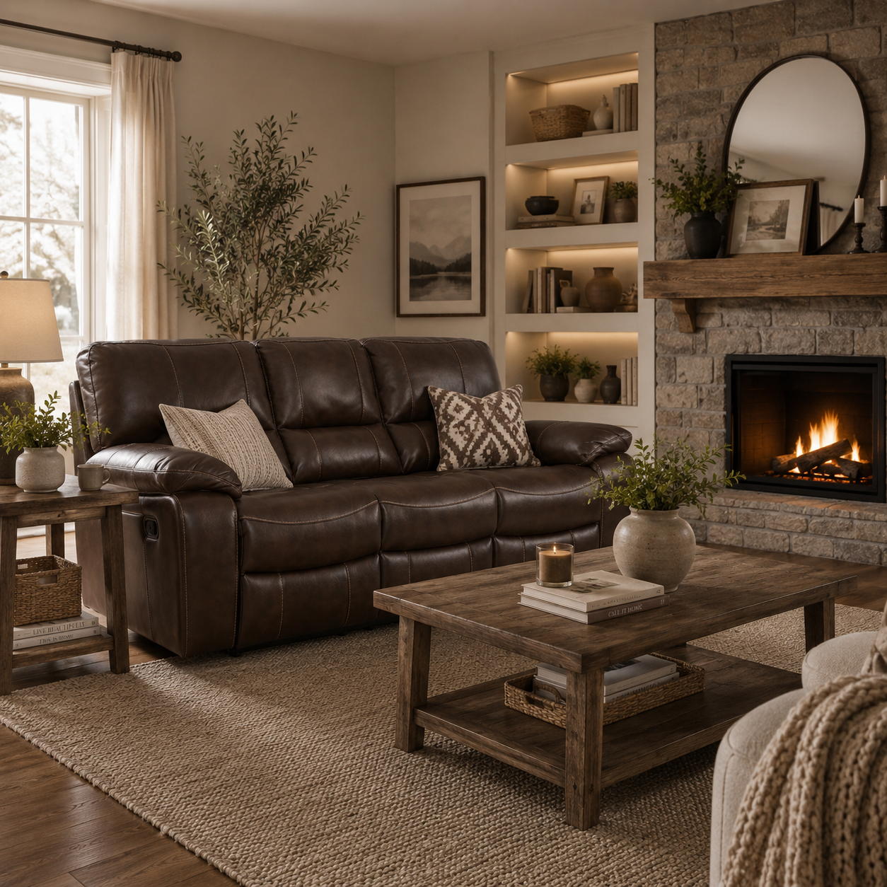 Charles Power Reclining Sofa in Coffee Bolero