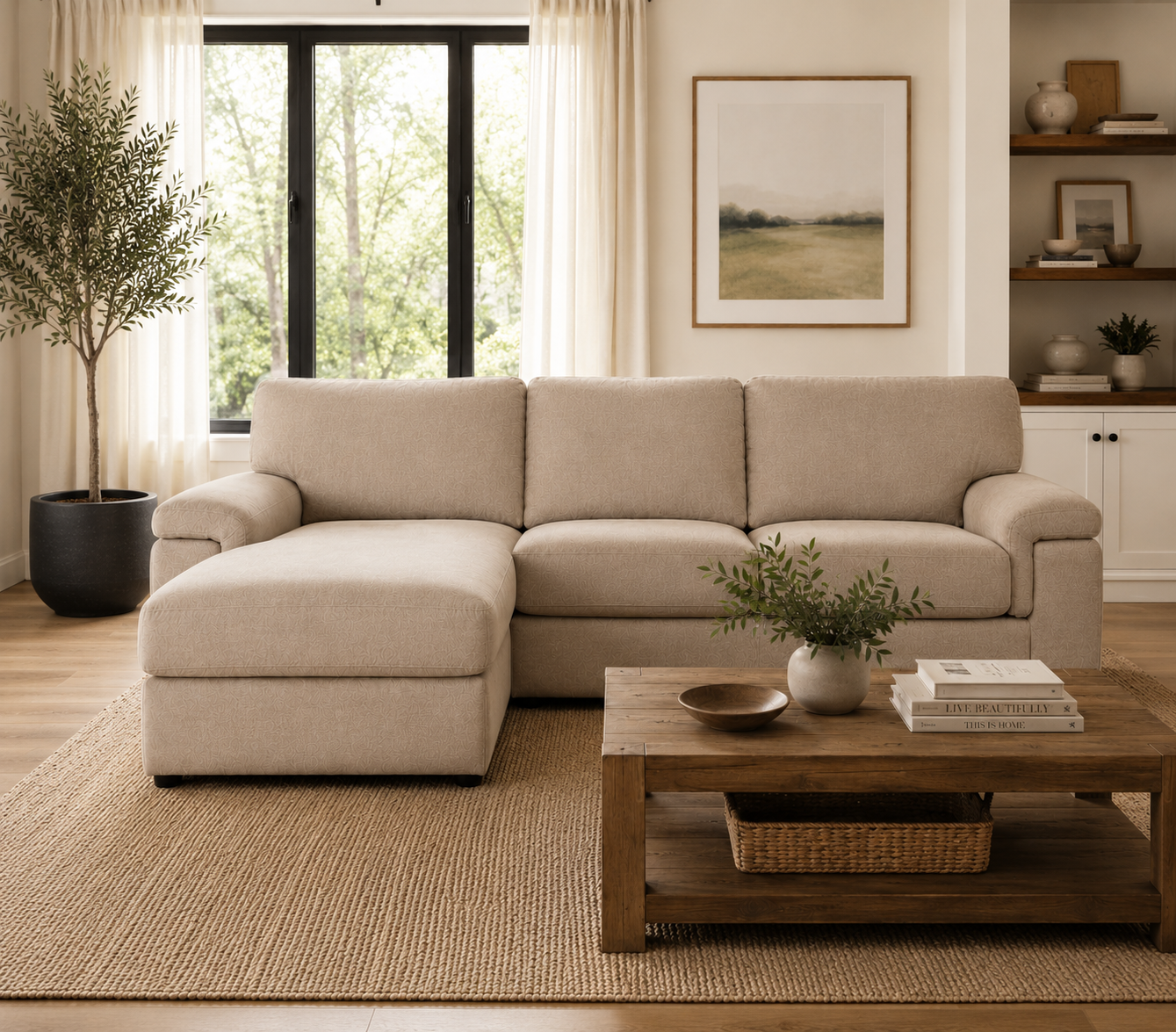 Inverness LAF Sectional – Mushroom
