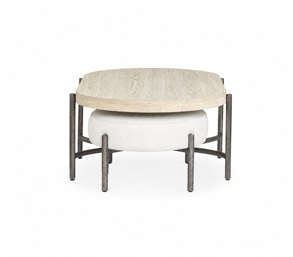 Jennings Oval Cocktail Table w/2 Ottomans (Uph. Seat)