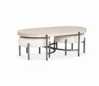 Jennings Oval Cocktail Table w/2 Ottomans (Uph. Seat)