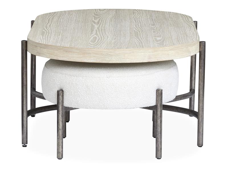 Jennings Oval Cocktail Table w/2 Ottomans (Uph. Seat)
