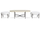 Jennings Oval Cocktail Table w/2 Ottomans (Uph. Seat)