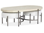 Jennings Oval Cocktail Table w/2 Ottomans (Uph. Seat)