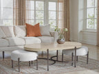 Jennings Oval Cocktail Table w/2 Ottomans (Uph. Seat)