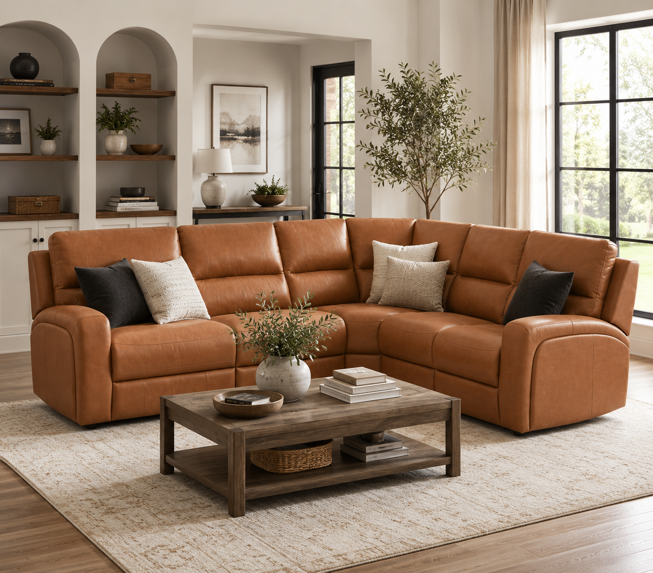 Turner Power Reclining Sectional – Oslo Antelope