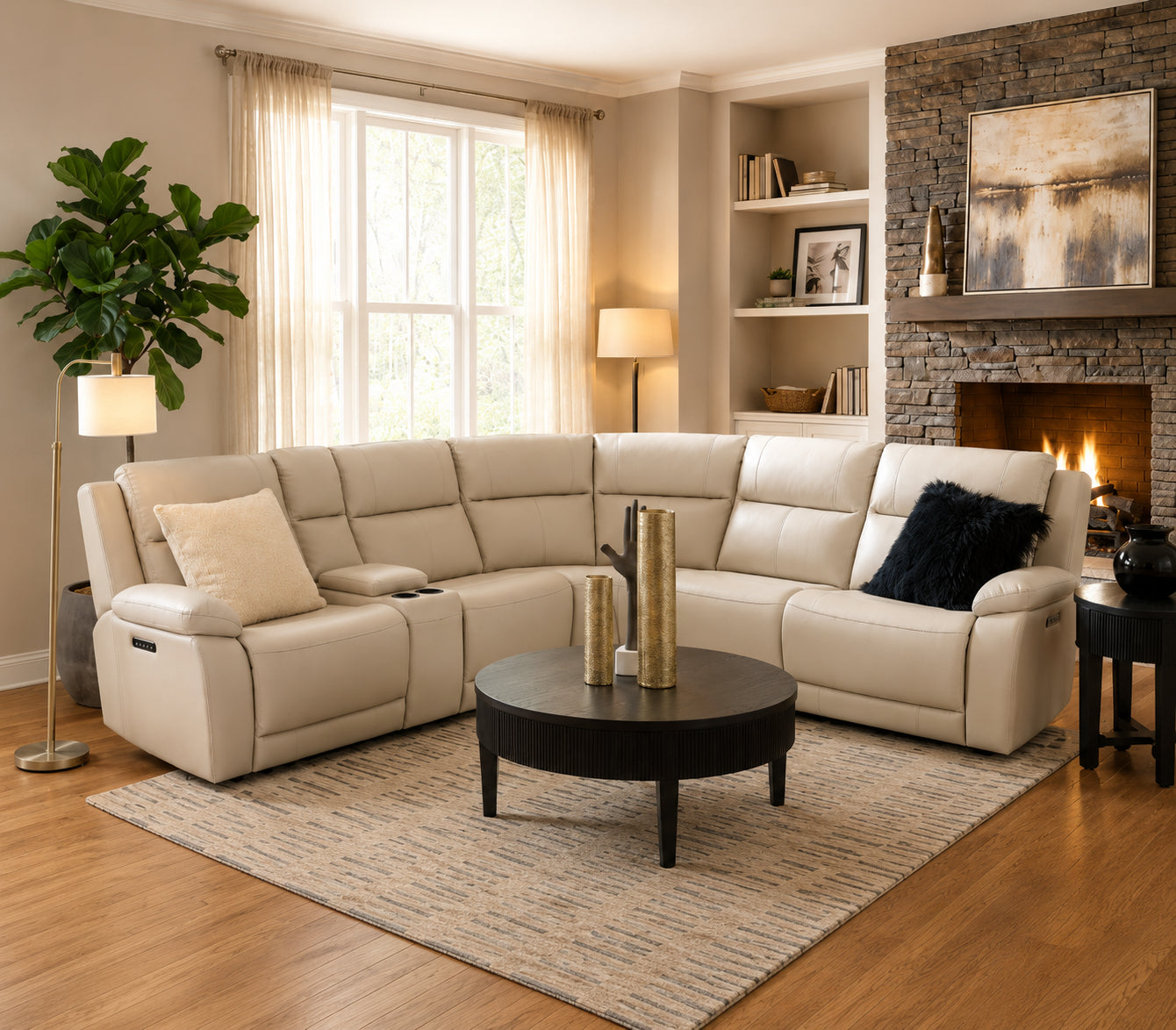 Windsor 6-Piece Reclining Sectional – Alabaster