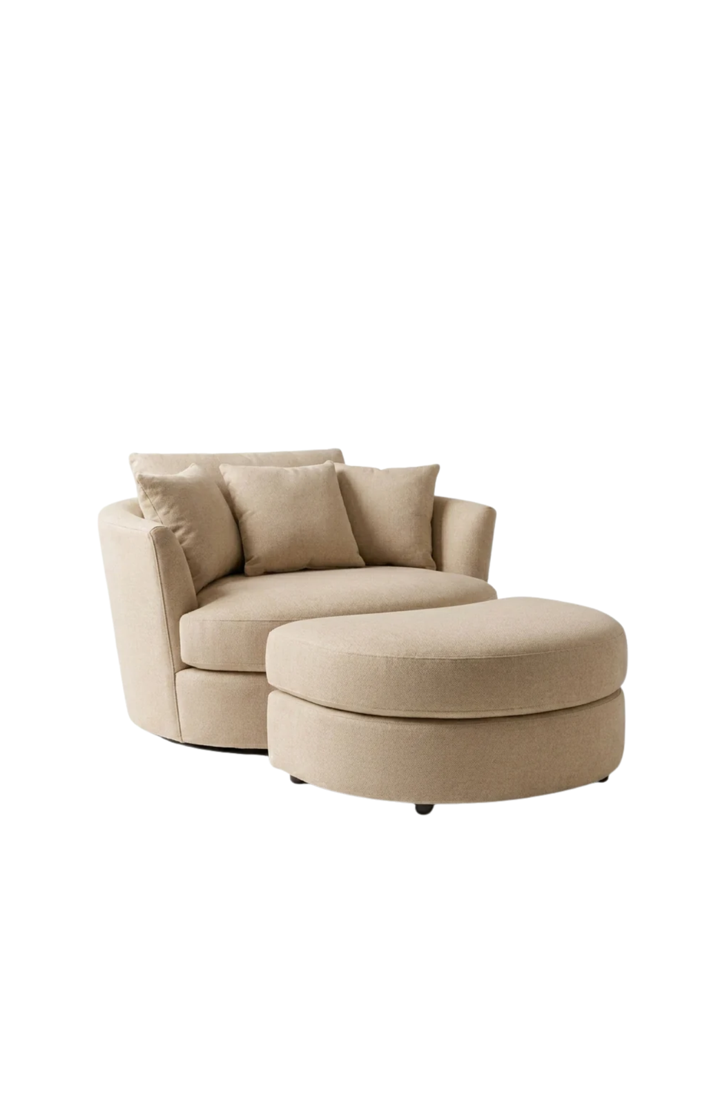 Kart Swivel Nest Chair & Footstool in Vista Natural