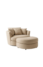 Kart Swivel Nest Chair & Footstool in Vista Natural