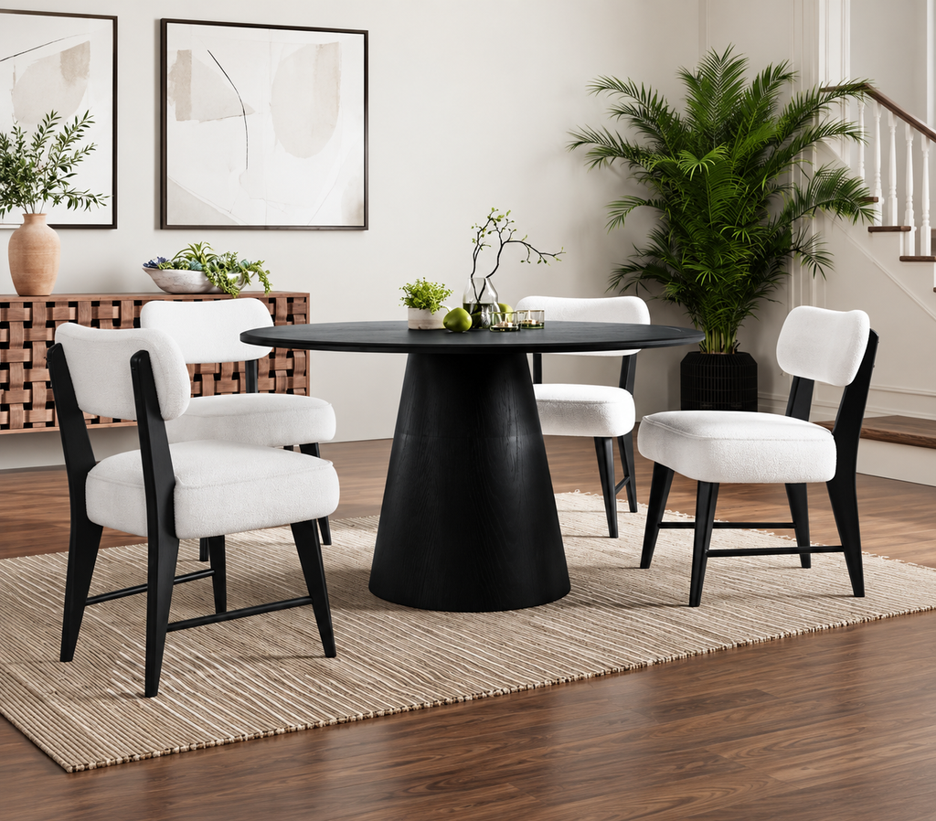 Nash 50" Round Dining Table Black