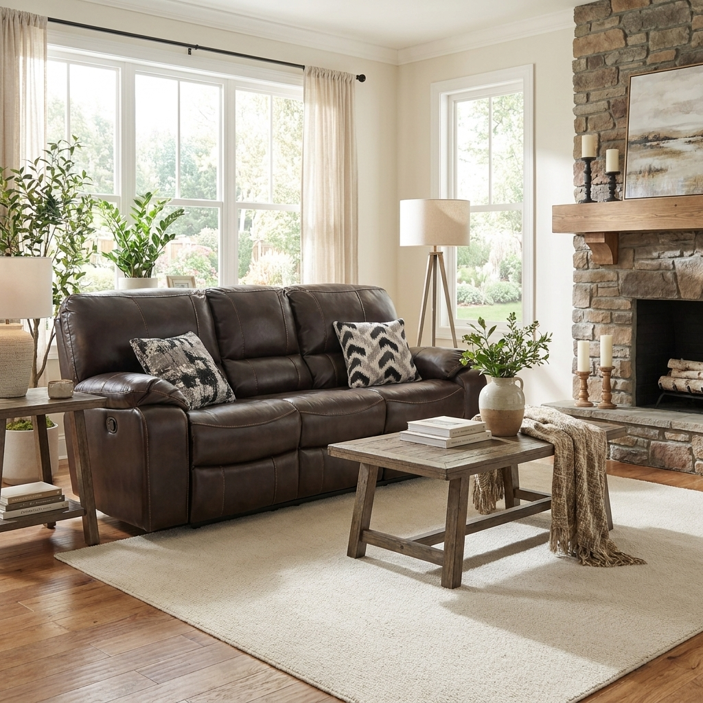 Charles Power Reclining Sofa in Coffee Bolero