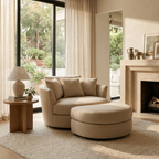 Kart Swivel Nest Chair & Footstool in Vista Natural