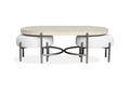 Jennings Oval Cocktail Table w/2 Ottomans (Uph. Seat)